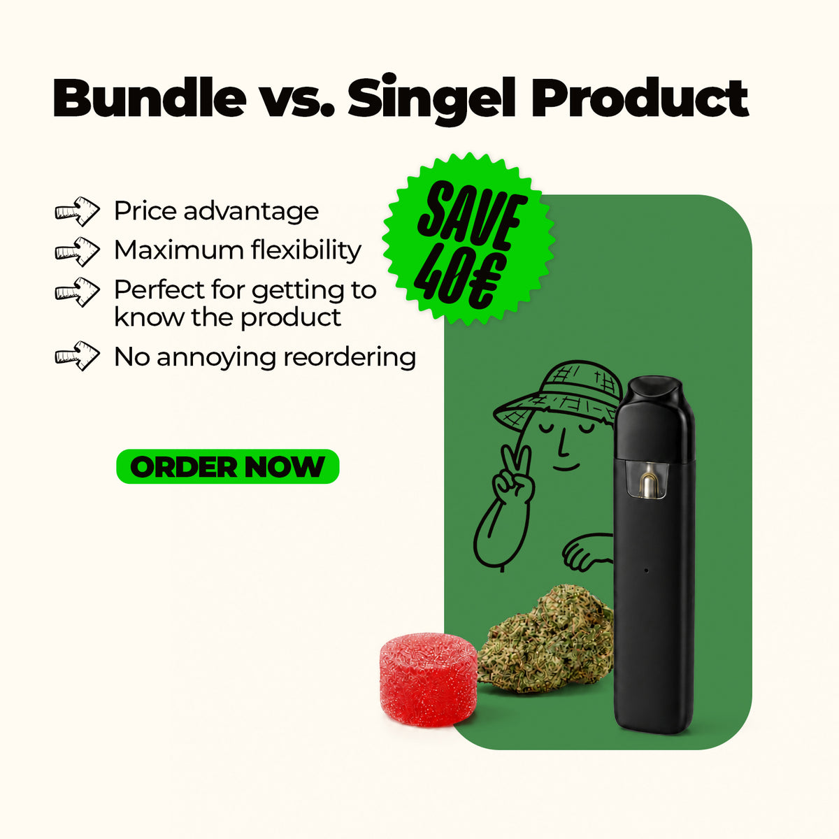 Feierabend Starter Kit – Vape, Blüte & Gummies - MYGREEN
